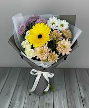 Букет цветов из:  Розы, Герберы и Хризантемы в Перлевке