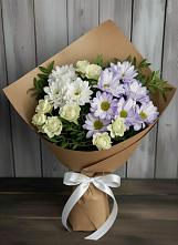 Букет цветов из:  Хризантемы и Розы в Перлевке