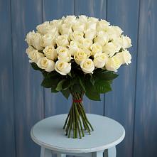 Букет 51 Белая роза Эдлесс Лав #REPLACE_PRED# Перлевке