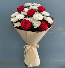 Букет цветов из:  Розы и Хризантемы в Перлевке