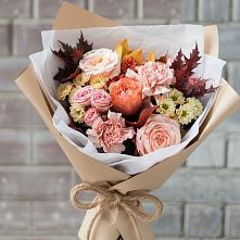 Букет цветов из:  Гвоздики, Хризантемы и Розы в Перлевке