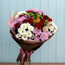 Букет цветов из:  Розы, Хризантемы и Альстромерии в Перлевке